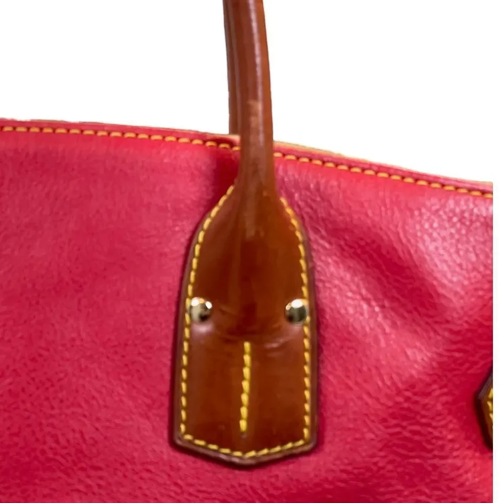 Dooney & Bourke Large Red Leather Satchel Tote – J0580480